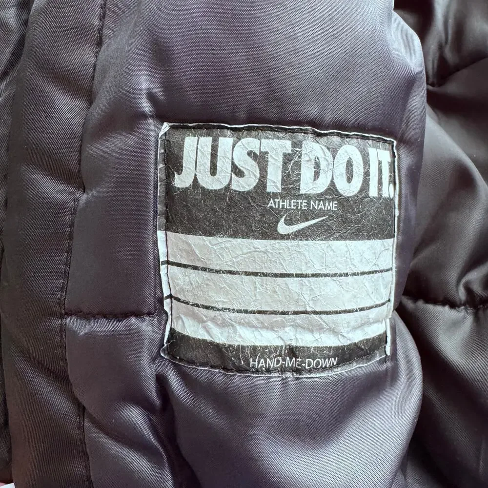 Nike Toddler 2T Black Embossed Swoosh Hooded Puffer Jacket Coat Streetwear